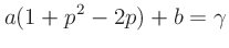$\displaystyle a(1 + p^2 - 2p) + b = \gamma$