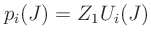 $\displaystyle p_i(J) = Z_1U_i(J)
$